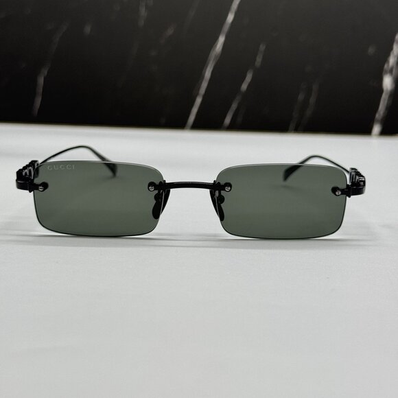 NEW GUCCI SUNGLASSES BLACK UNISEX RECTANGLE EYEWEAR GUCCI GG1808S 001 main image 7